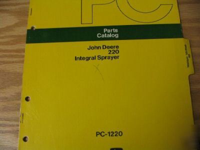 John deere 220 integral sprayer parts catalog manual