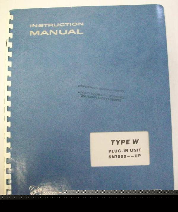 Tektronix type w instruction manual - $5 shipping 