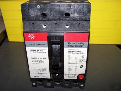Ge TEL136100WL circuit breaker 100 amp current limiting