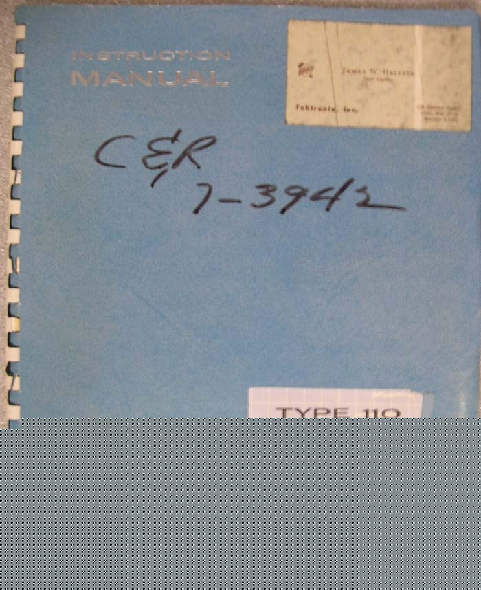 Tektronix type 110 pulse generator and trigger manual