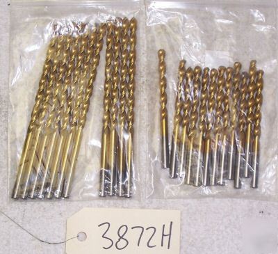 (23) 6 mm hss jobber & taper length drills, tin coated