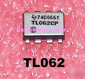4EA ti TL062 cp ic gen purpose dual op amp j-fet 8-dip