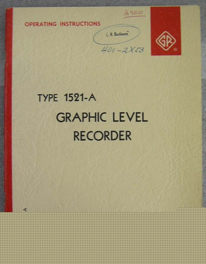 Gr 1521A graphic level recorder operating manual
