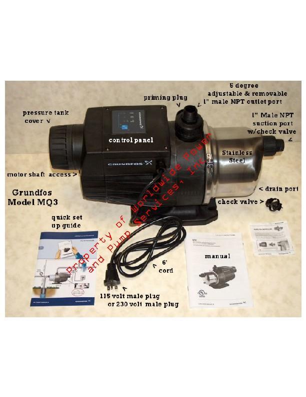 Grundfos MQ3-35 115V 3/4HP jet pump free ship