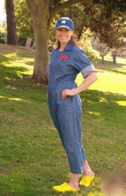 Rosies coveralls womens capri length small 6-8 denim